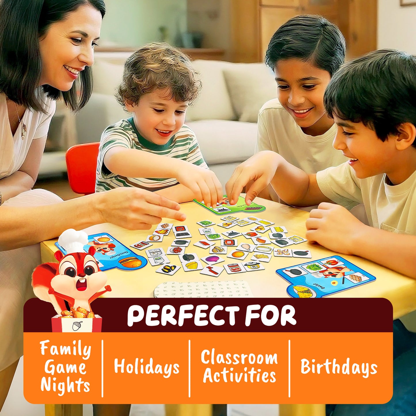 Recipe Rush, Cooking & Matching Card Game for Toldders & Kids, Ages 18 Months to 10+, Educational, Easy to Learn, No Reading Required, Perfect for Family Game Night, 1–4 Players