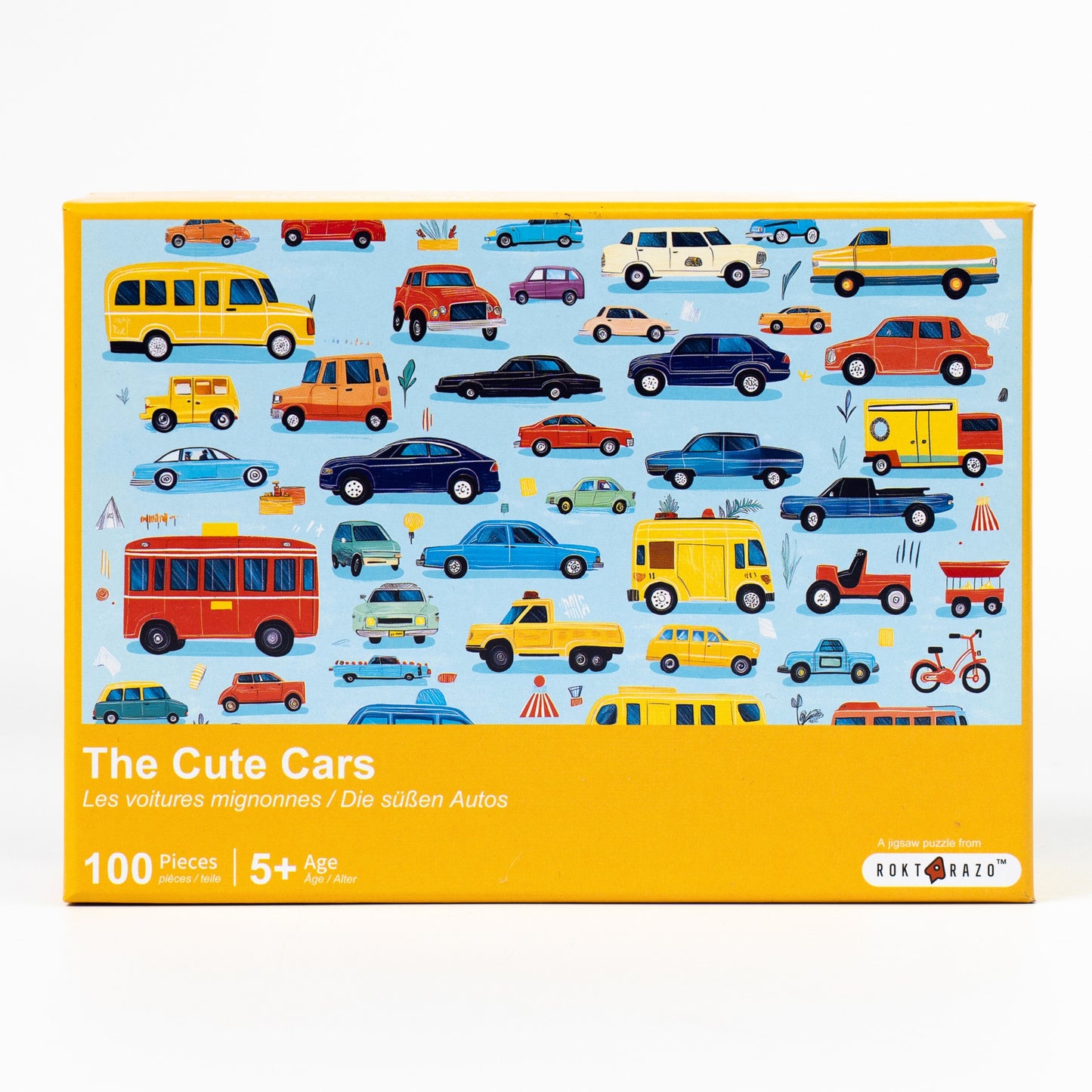 The Cute Cars, 100 Pieces Jigsaw Puzzles, for Beginners, Family Game Nights, Finish Size 15.7 x 11.8 in