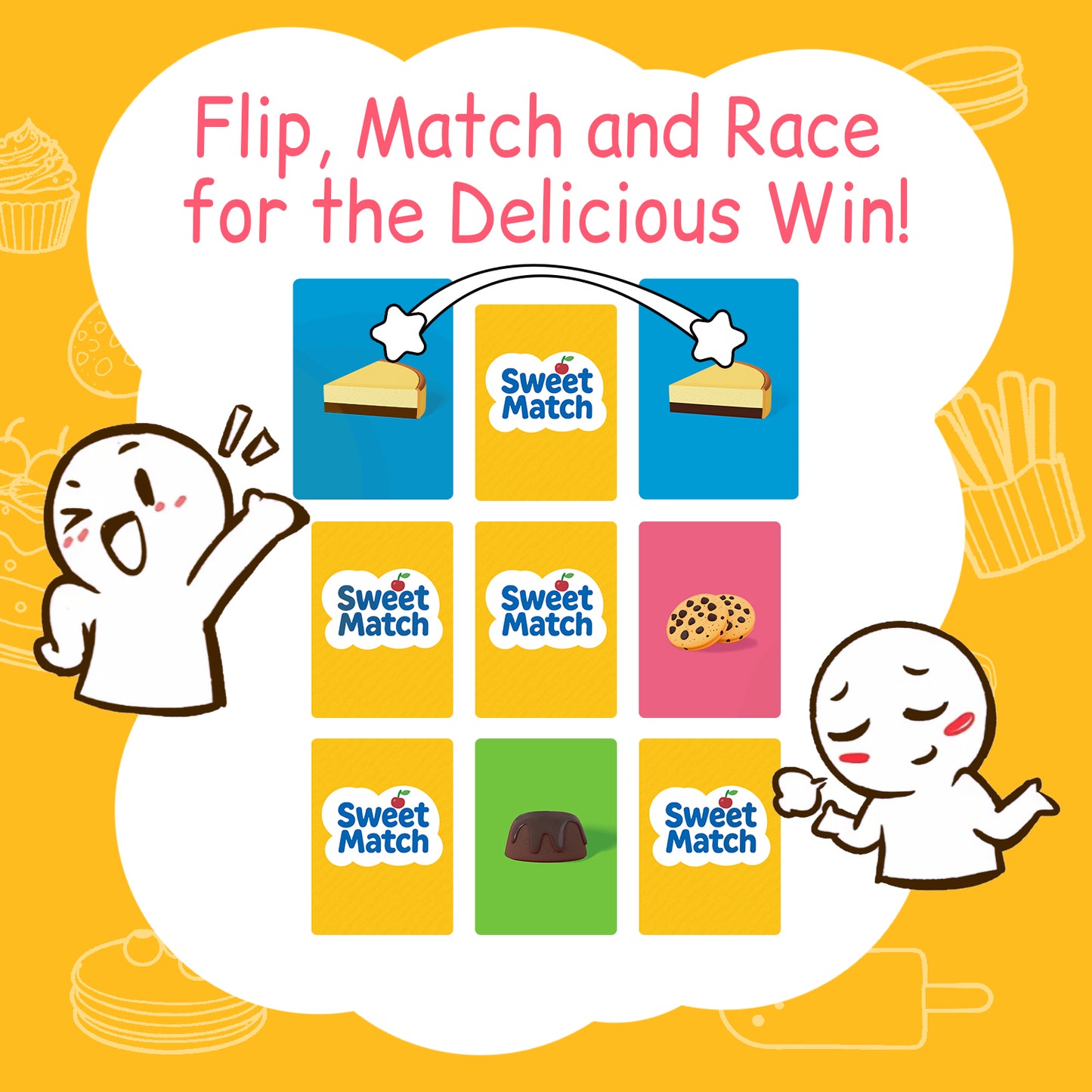 Sweet Match, A Delicious Memory Matching Card Game for Kids & Seniors, Easy & Fun, Blank Cards to Customize Truth or Dare, Boys and Girls Ages 4+, School, Travel, Stocking Stuffers