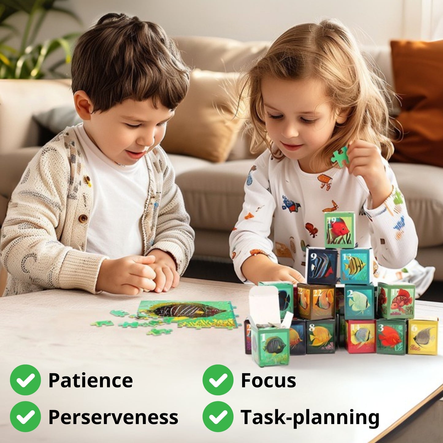 Birds, 24 Mini Pack, 1000 Pieces Puzzles, Advent Calendar, Individual Puzzles, Kids Educational Puzzles, Challenging Puzzle Perfect for Adults, Family Game Nights, 27.5 * 19.7 in