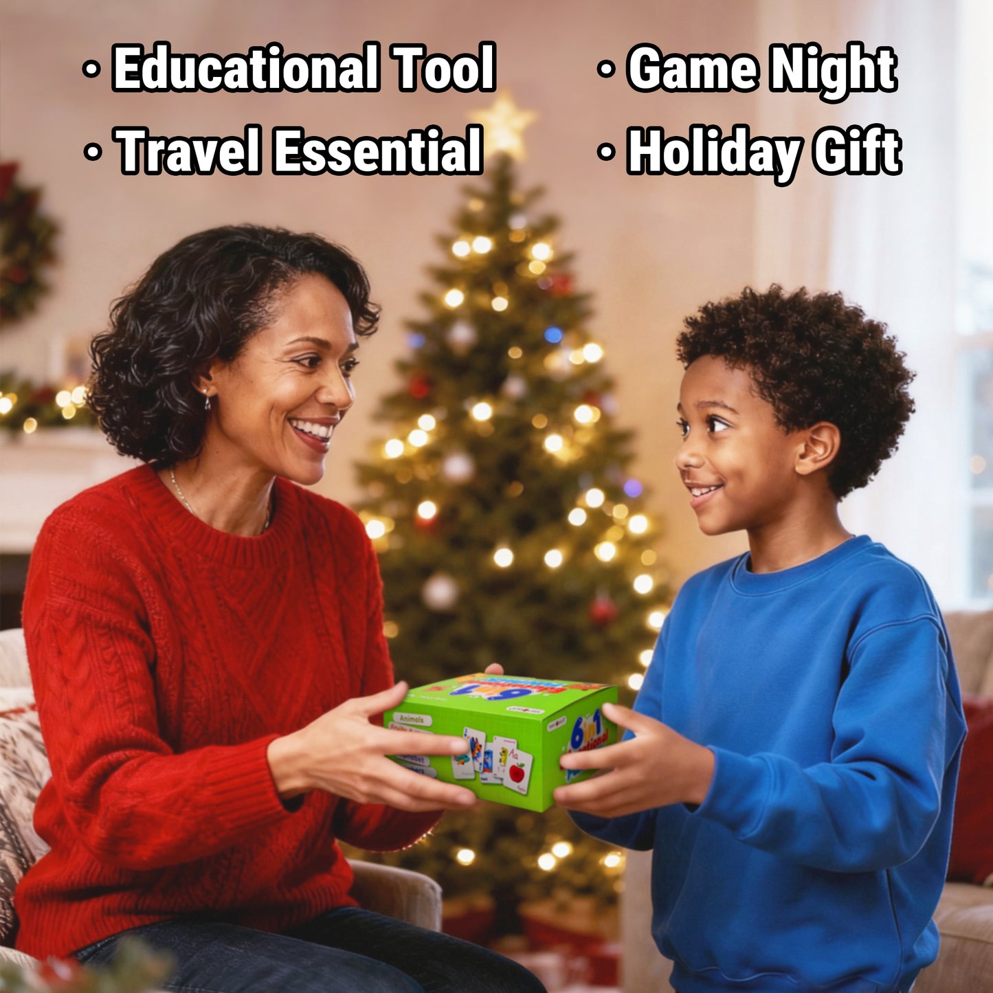 6 in 1 Educational Kids Card Games, Large Cards, Alphabet Memory Match, Slap Jack, Go Fish, Crazy Eights, War, Ghost Out (Formerly Old Maid)