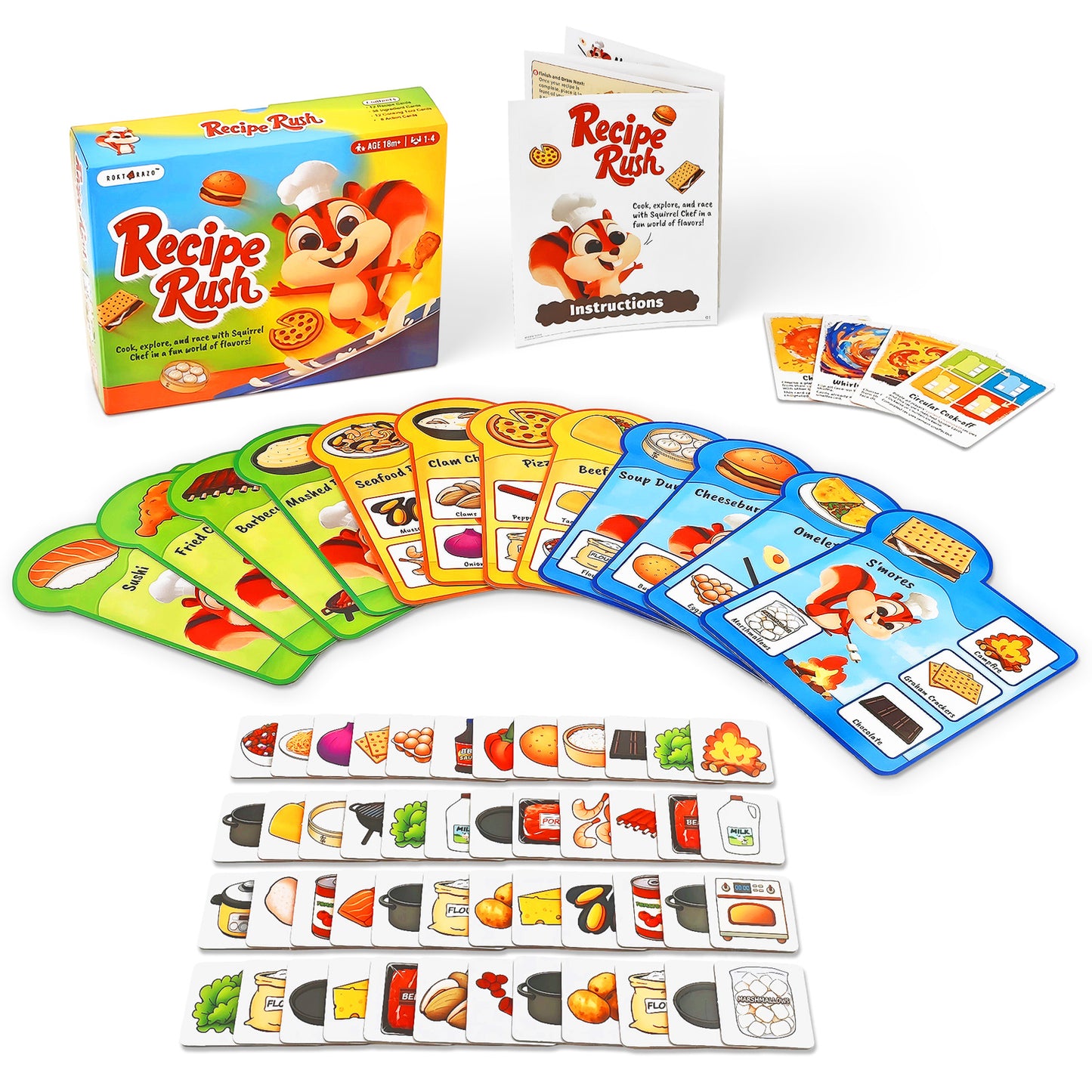 Recipe Rush, Cooking & Matching Card Game for Toldders & Kids, Ages 18 Months to 10+, Educational, Easy to Learn, No Reading Required, Perfect for Family Game Night, 1–4 Players