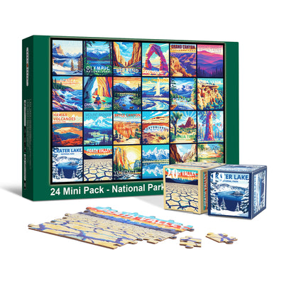 24 National Parks,  24 Mini Pack 1000 Pieces Puzzles