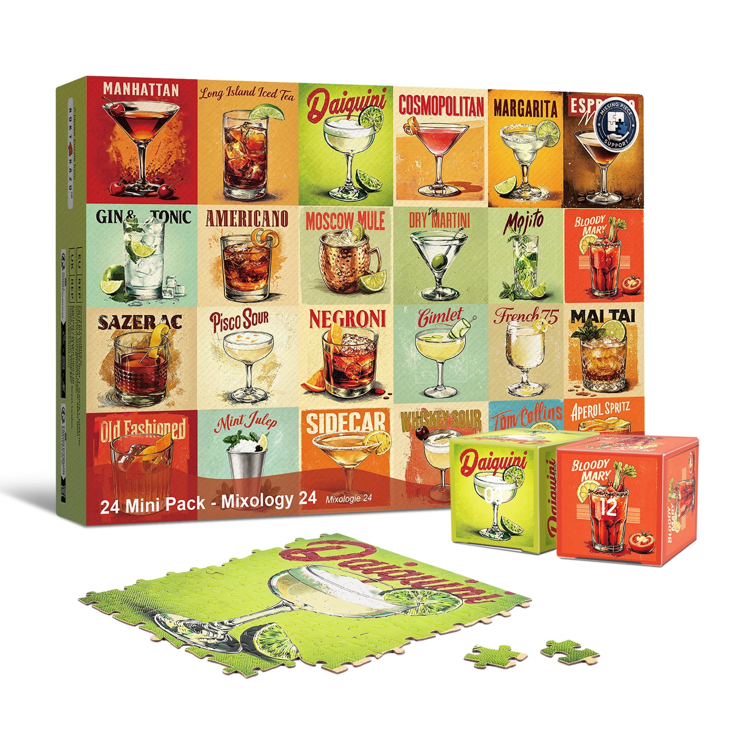 Mixology 24 2000-Piece Adult Puzzle, 24 Mini-Pack Advent Calendar (Copy) (Copy) (Copy)