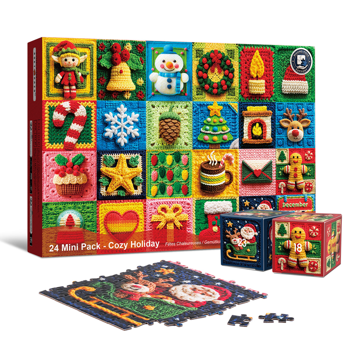 Cozy Holiday 2000-Piece Adult Puzzle, 24 Mini-Pack Advent Calendar (Copy) (Copy)