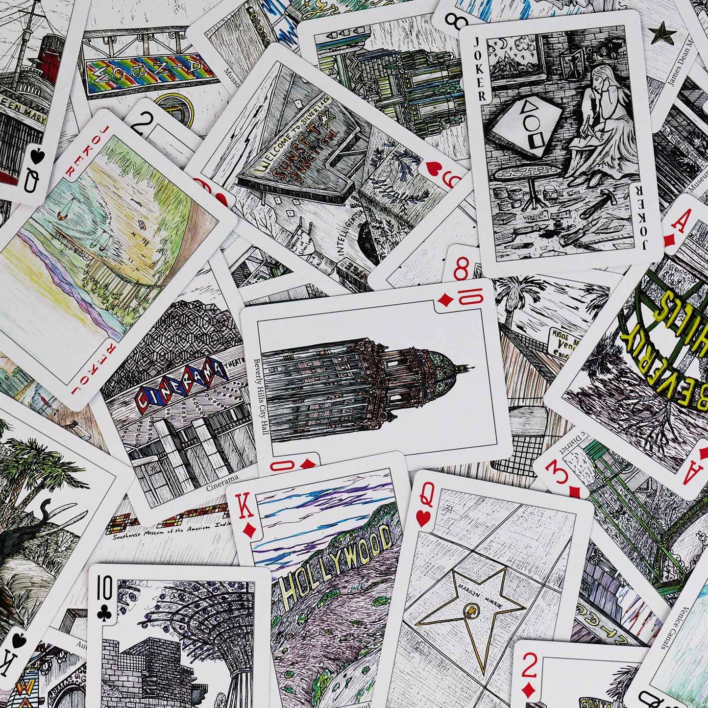Los Angeles - Aaron Trotter Illustrated Playing Cards