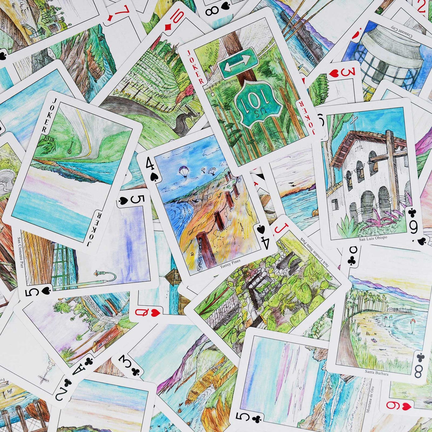 California Coast - Aaron Trotter Illustrated Playing Cards