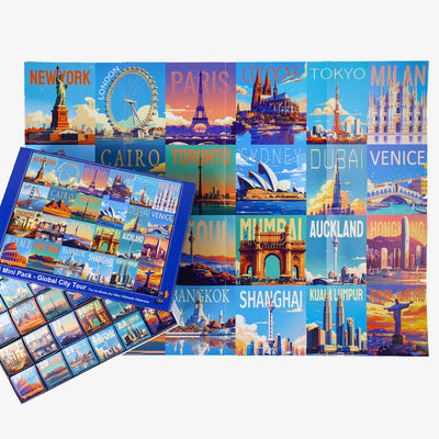 Global City Tour, 24 Mini Pack 1000 Pieces Puzzles