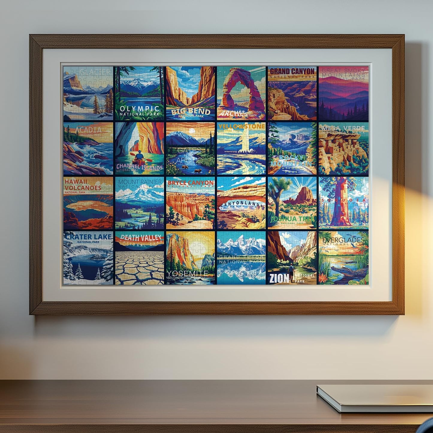 24 National Parks, 1000 Piece, 24 Mini Pack Jigsaw Puzzle, 27.5 x 19.7 inches, Daily Challenge Pack with Reference Poster