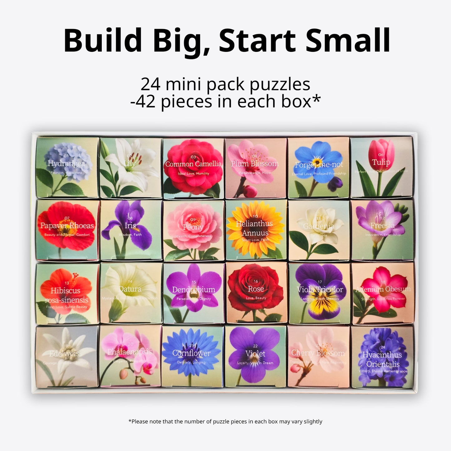 Flower Speaks, Glitter finish, 1000 Pieces, 24 Mini Packs