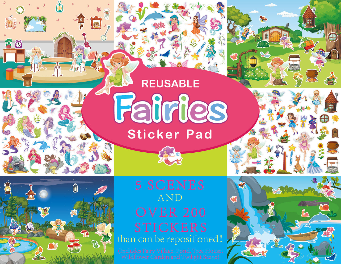 Children Stickers, Reusable Sticker Book,Four Themes