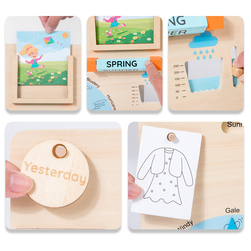 Weather Forecast Cognition Board, Educational Toy for Kids,Weather and Seasons Learning