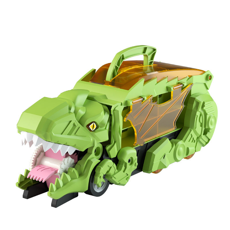 Dinosaur Swallowing Vehicle,Dinosaur Cars Transport Truck Carrier, Toy Cars Track Set Dinosaur Transporterransforms into Dino