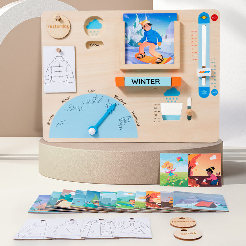 Weather Forecast Cognition Board, Educational Toy for Kids,Weather and Seasons Learning