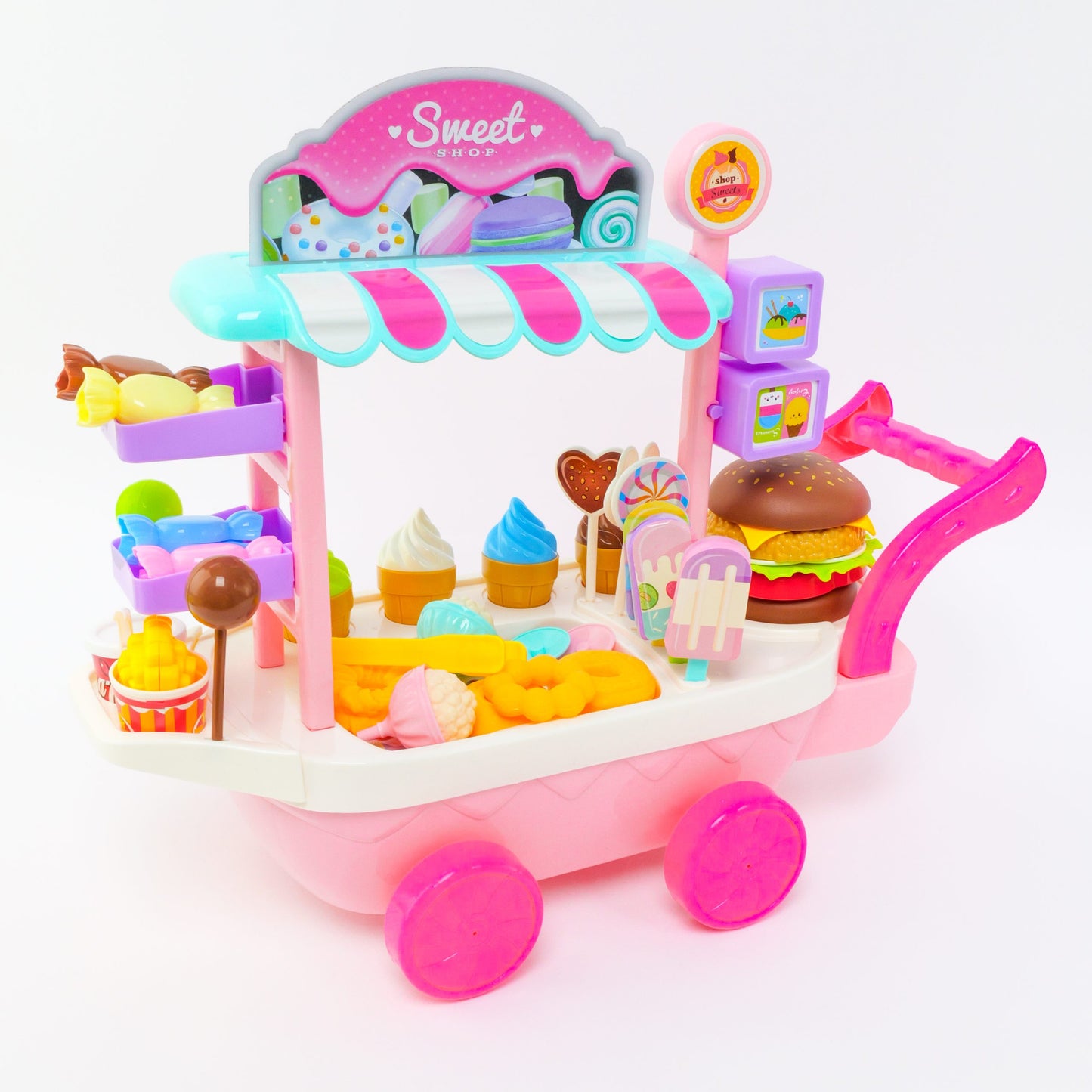 Dessert Shop Ice Cream and Burgers Pretend Toy Food Set