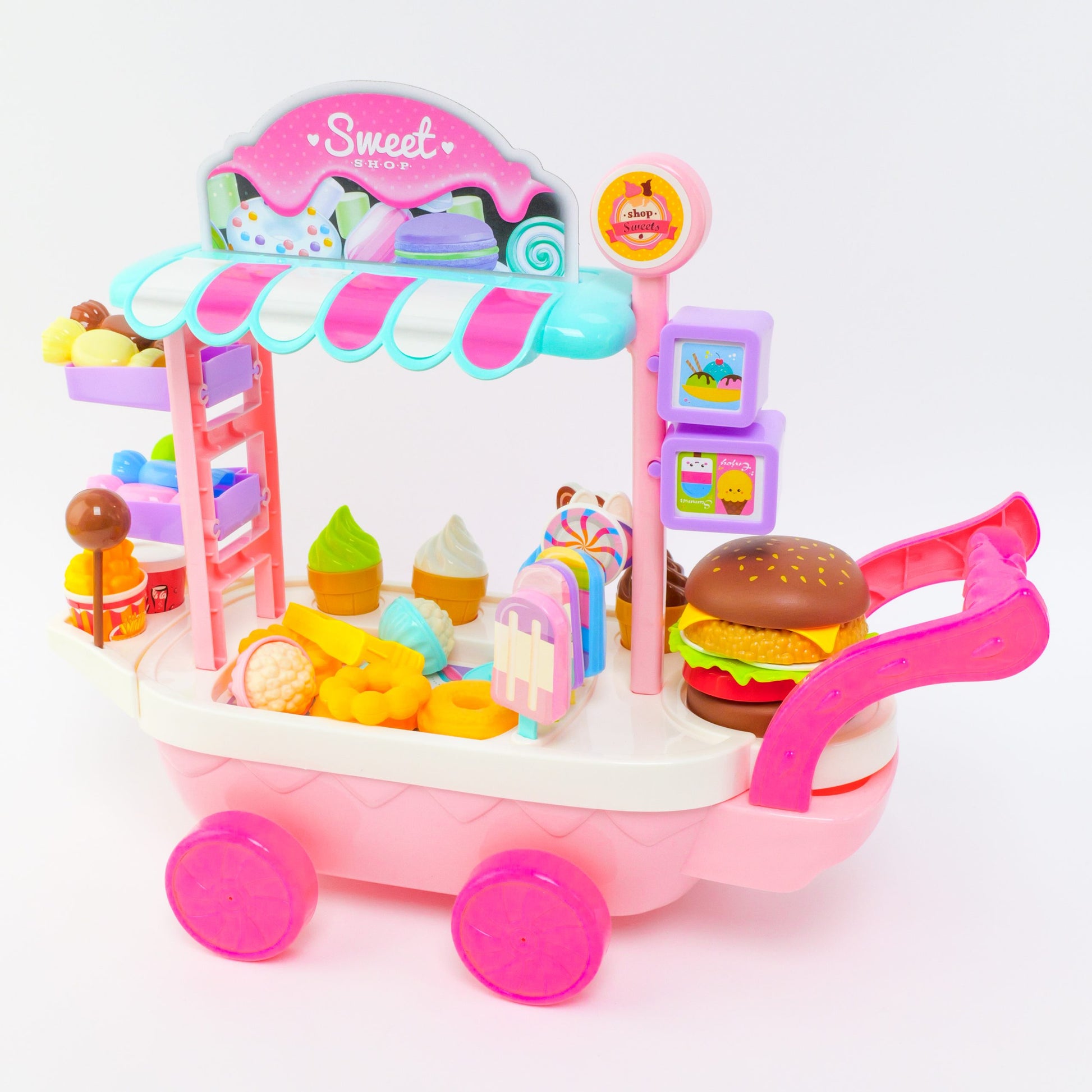 Dessert Shop Ice Cream and Burgers Pretend Toy Food Set